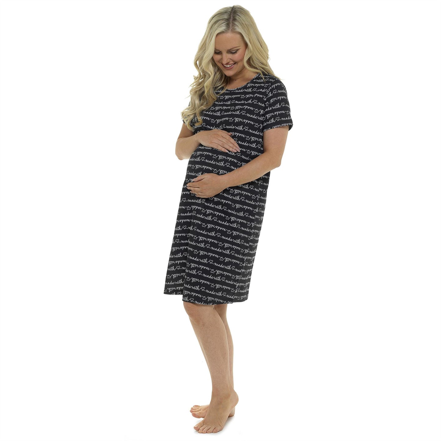 Follow That Dream Womens Maternity 'Made With Love' Nightdress - Black