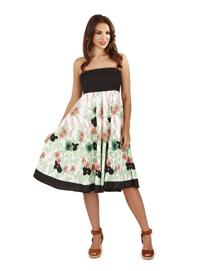 Pistachio Floral Print 2 in 1 Dress/Skirt - Black