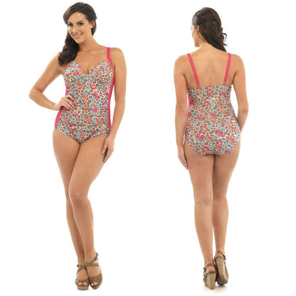 Tom Franks Tummy Control Swimsuit - Pink Print
