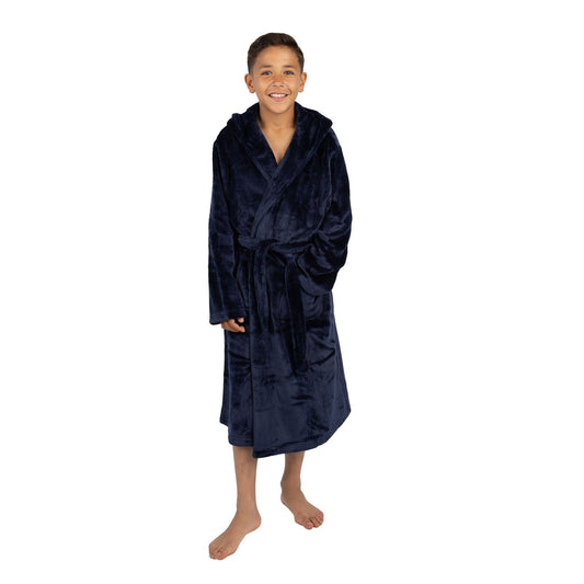 Cargo Bay Boys Plush Fleece Robe - Navy Cargo Bay