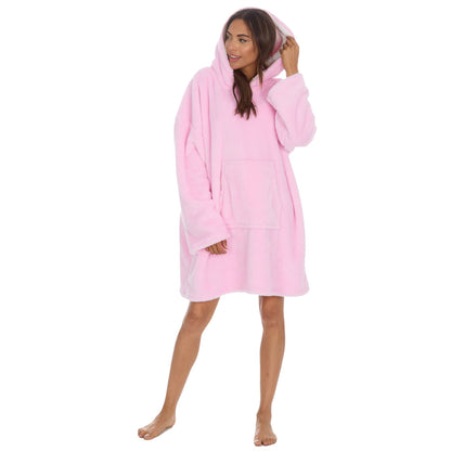 Huggable Hoodie Womens Snuggle Fleece Oversized Hoodie - Pink