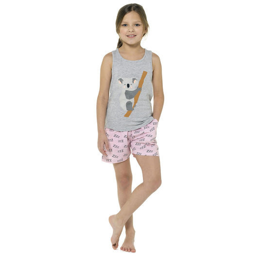 Foxbury Girls Koala Top and Shorts Pyjama Set