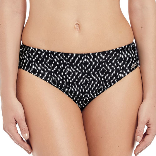 Fantasie Byron Bay Mid Rise Bikini Brief - Black/Cream
