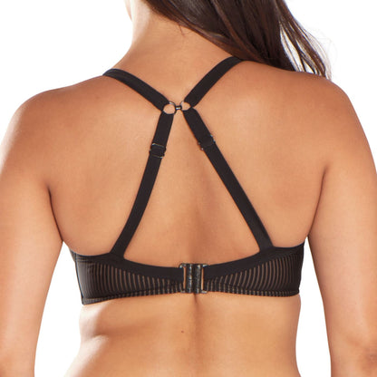 Curvy Kate Onyx Plunge Bikini Top - Black Stripe