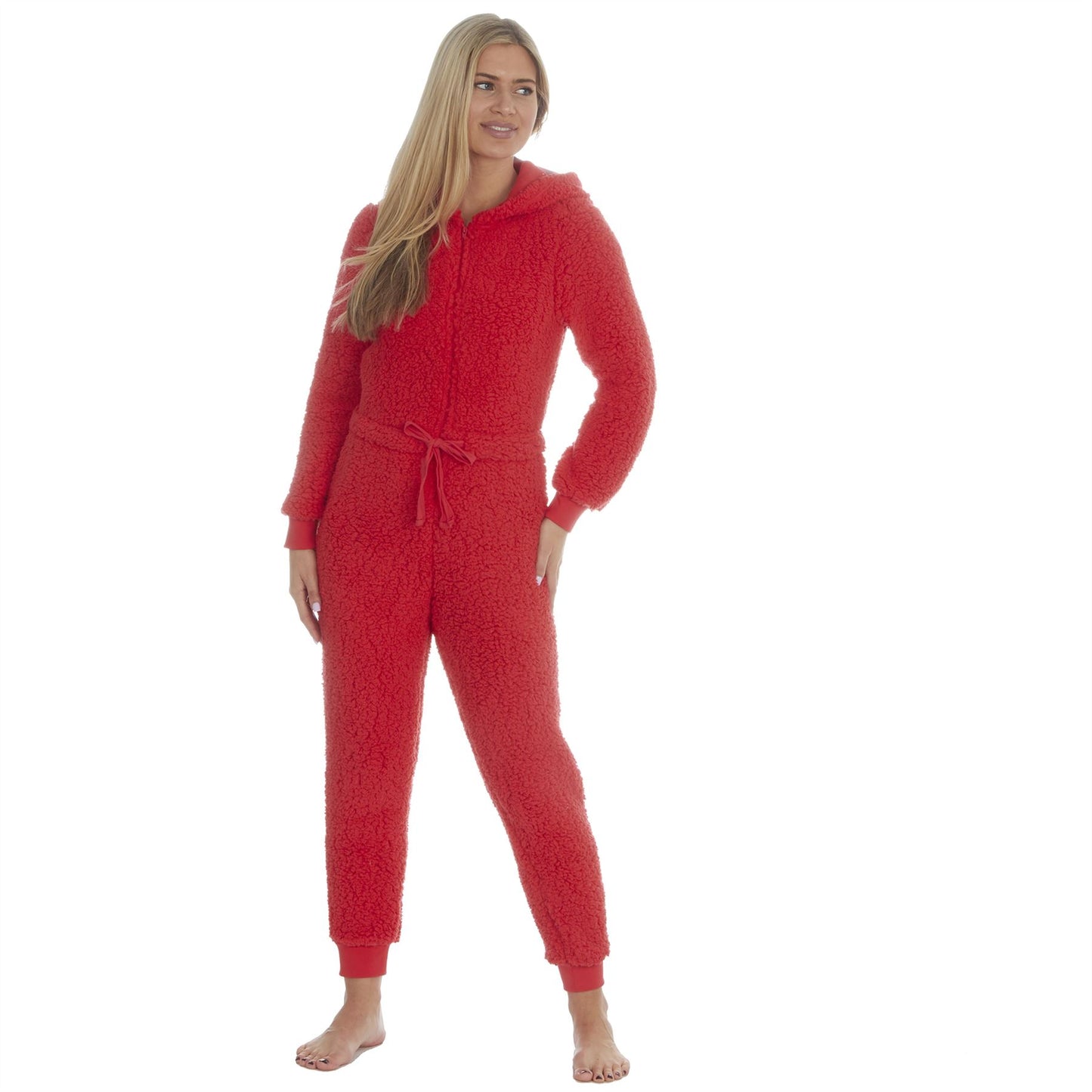 Jenni Intimates Womens Soft Handle Sherpa Fleece Onesie - Papaya