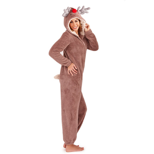 Loungeable Womens Reindeer Fleece Onesie