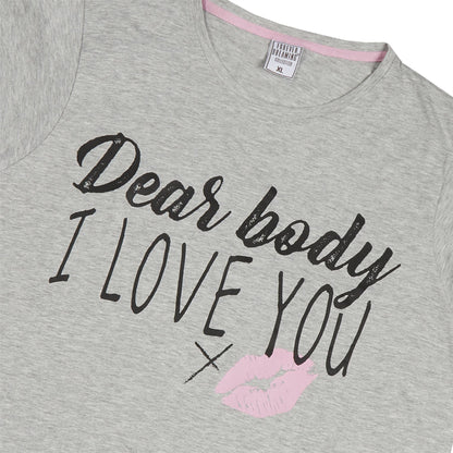 Forever Dreaming Womens 'Dear Body I Love You' Pyjama Set - Grey