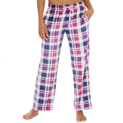 Forever Dreaming Womens Fleece Lounge Pants - Blue Check