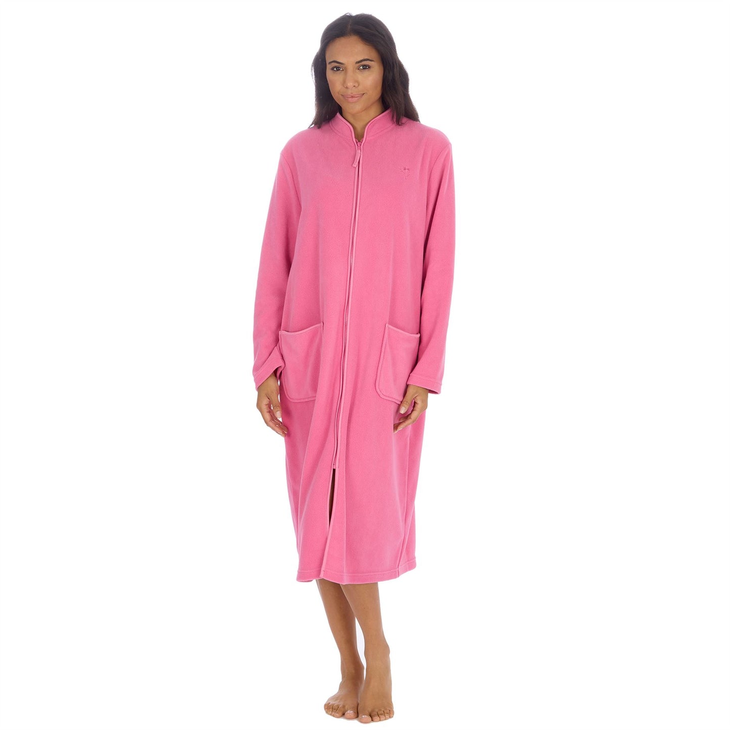 Countess Christie Longer Length Zip Housecoat - Pink