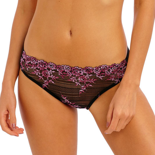 Wacoal Embrace Lace Brief - Black/Berry Multi