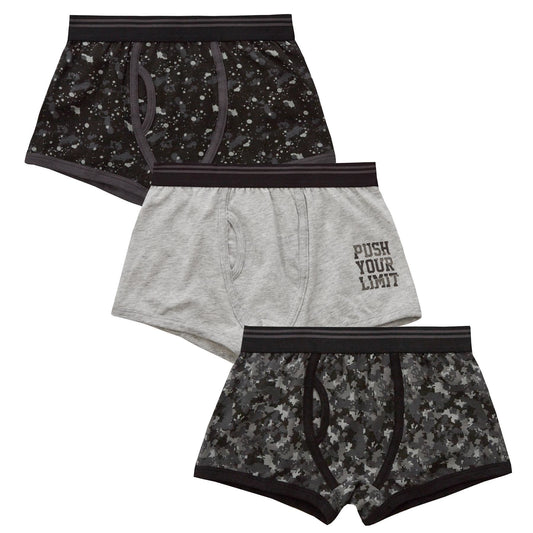 4Kidz Boys Boxer Shorts (3 Pack) - Industrial (2-6 Years)