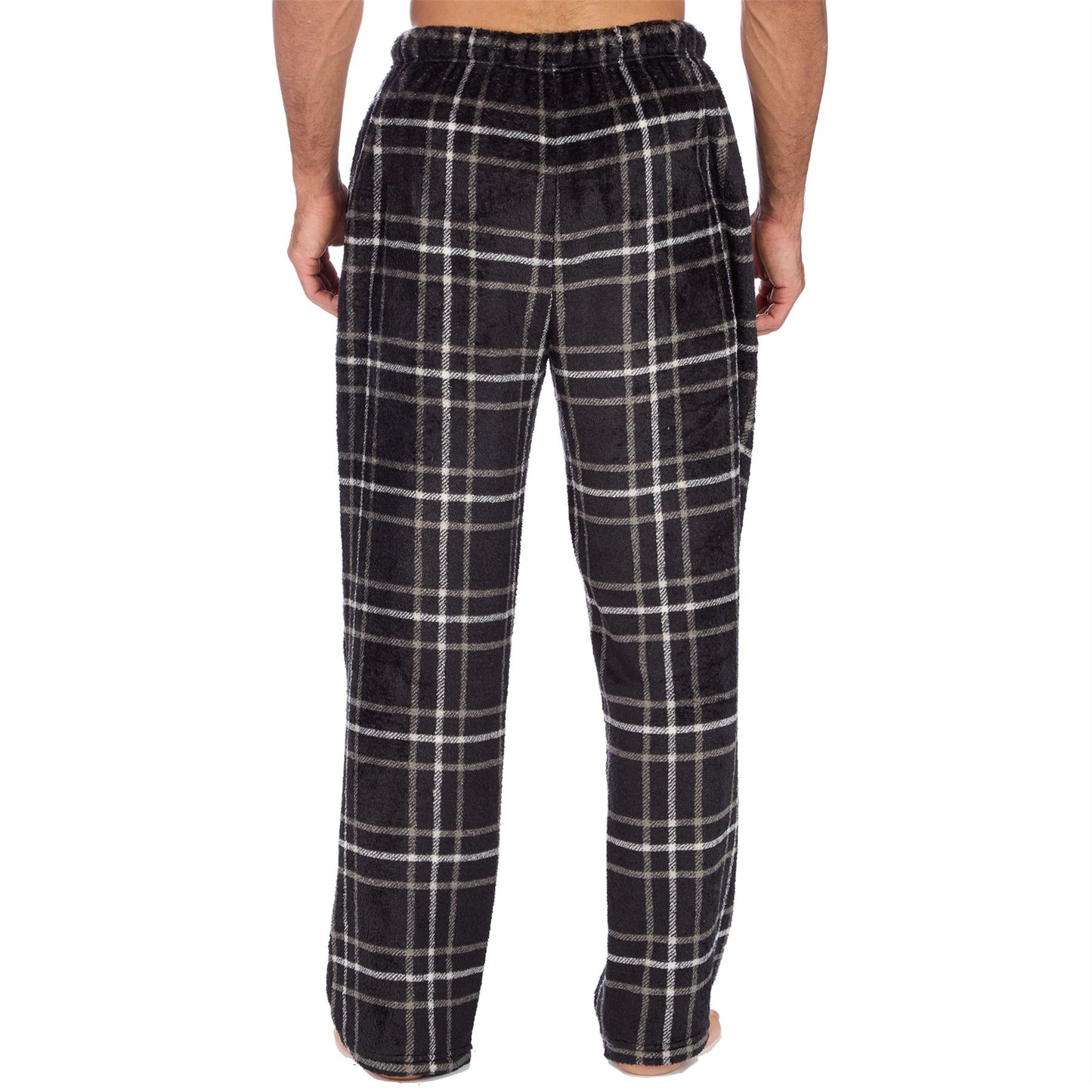 Cargo Bay Mens Fleece Lounge Pants - Black Check