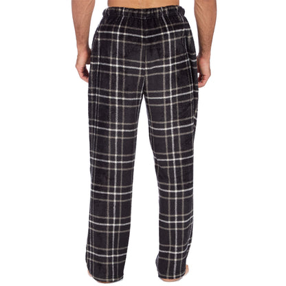 Cargo Bay Mens Fleece Lounge Pants - Black Check