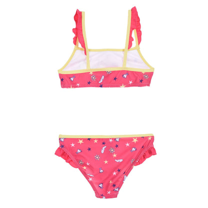 Girls Disney Princess Star Print Bikini Set - Fushia