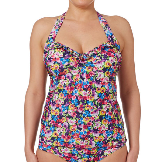 Freya Summer 50's Halter Tankini Top - Indigo