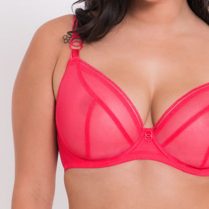 Curvy Kate Lifestyle Plunge Bra - Bright Pink
