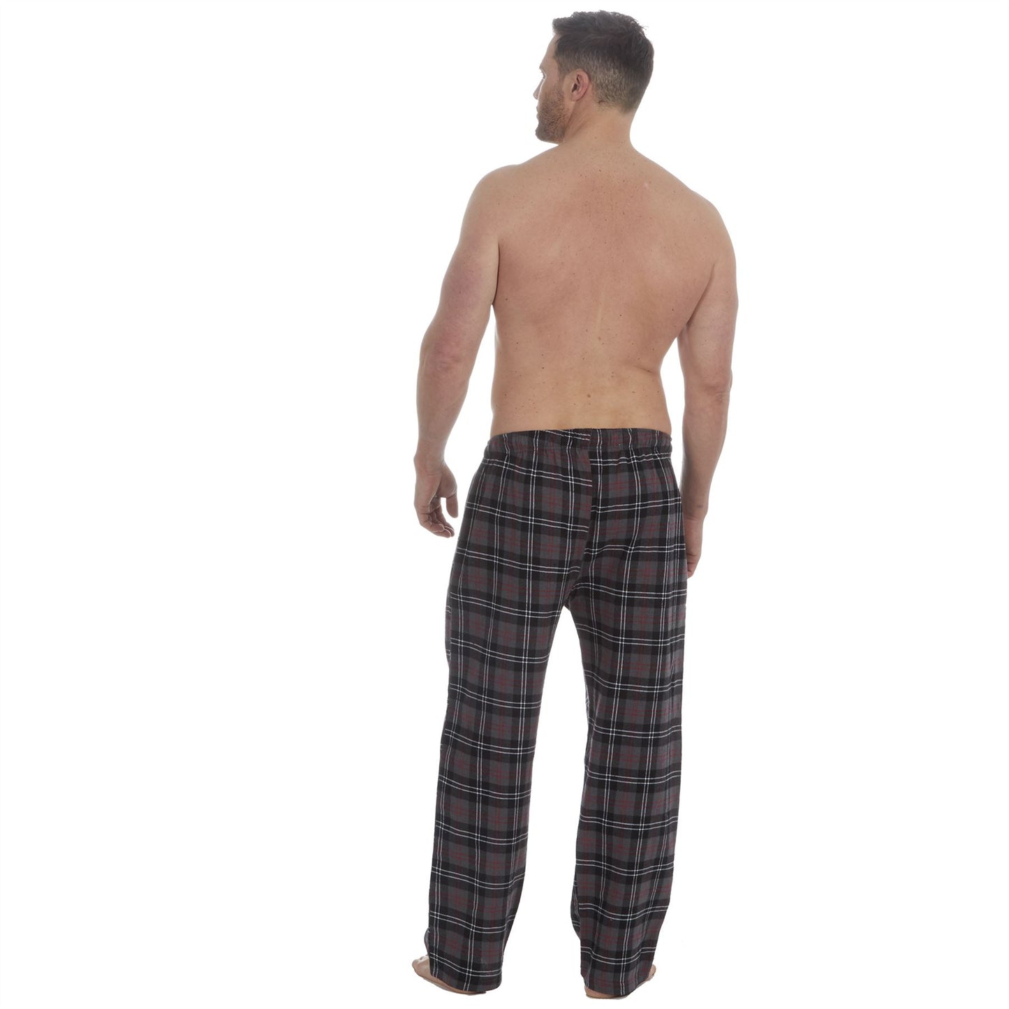 Embargo Mens Check Flannel Lounge Pants - Grey Check