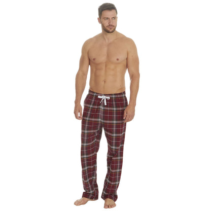 Cargo Bay Mens Yarn Dyed Woven Check Lounge Pants - Burgundy