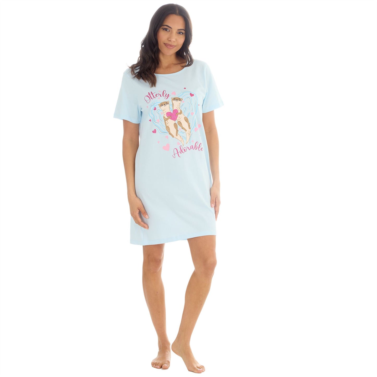 Forever Dreaming 'Otterly Adorable' Womens Nightdress - Ice Blue