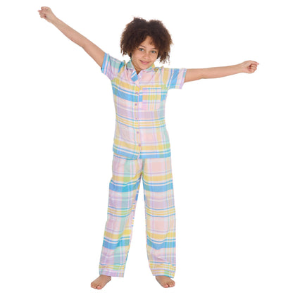 Forever Dreaming Girls Yarn Dyed Woven Check Pyjamas - Pink