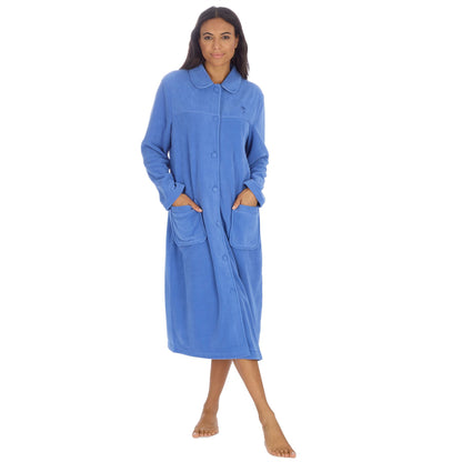 Countess Christie Longer Length Button Housecoat - Blue