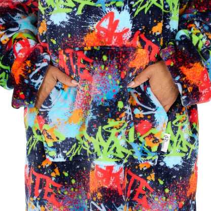 Huggable Hoodie Mens Fleece Oversized Hoodie - Graffiti