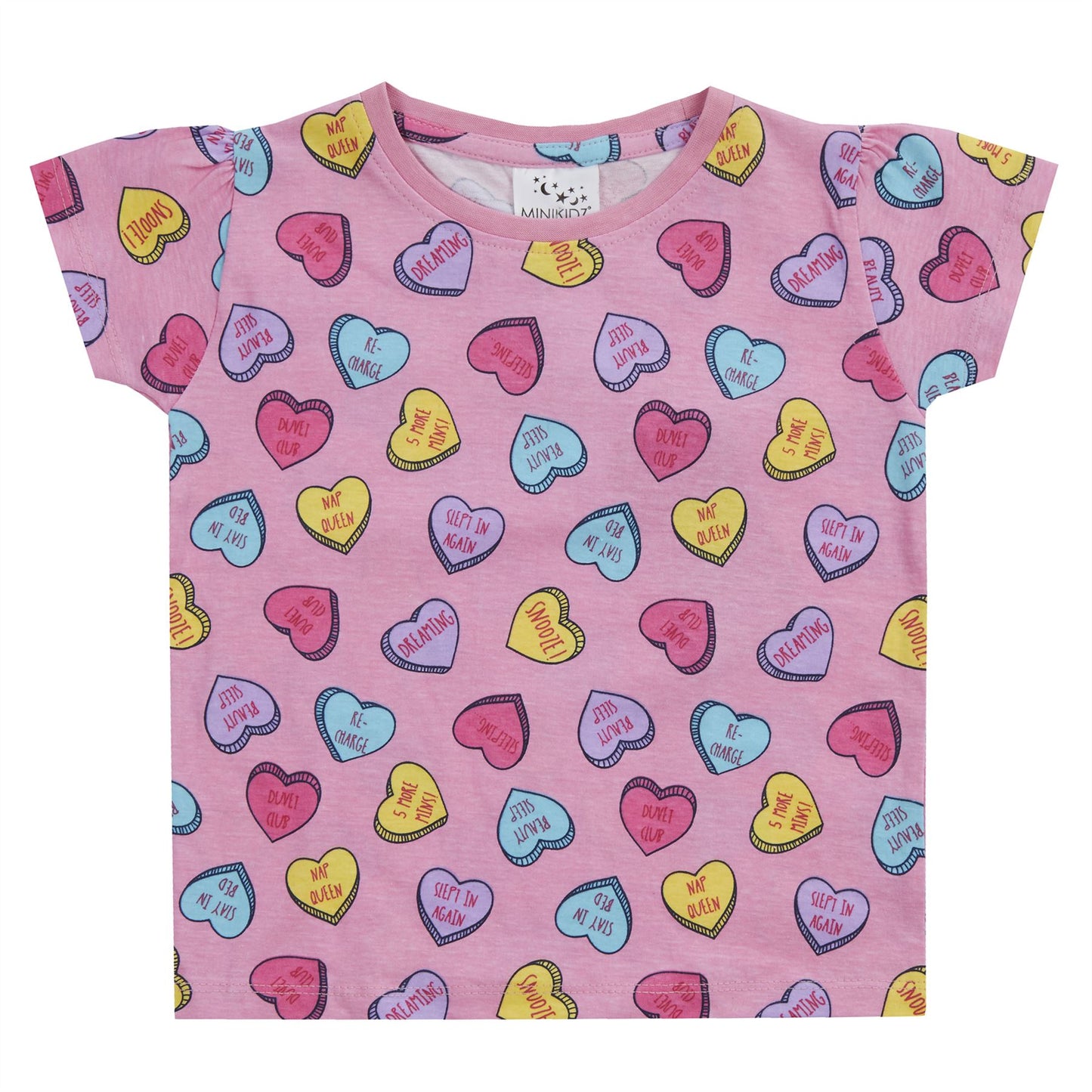 Minikidz Kids Love Hearts Pyjamas - Pink