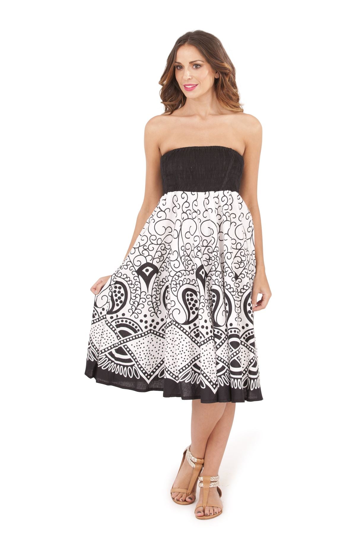 Pistachio Swirl Print Dress/Skirt - Black