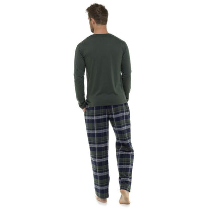 Foxbury Mens Jersey Top/Woven Bottoms - Green/Navy Foxbury